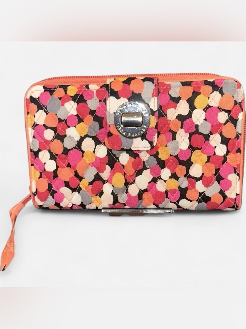 Vera Bradley Colorful Quilted Wallet with Polka Dot Print